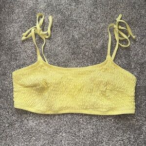 Yellow Smocked Women's Bikini Top
